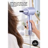 Yenilig 2 Adet Saç Kurutma ve Şekillendirme Makinesi – 1500W Bldc Turbo Motor 110.000 Rpm, Mavi Renk, 3 Hız 4 Isı, 360° Manyetik Nozul, Hair Dryer Styler