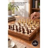 Yenilig 2 Adet Satranç Oyunu – Ahşap Katlanabilir Kutulu Mıknatıs Taşlı 40 Cm, Foldable Wooden Chess Set, Magnetic Pieces