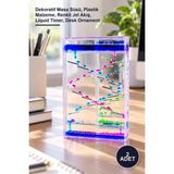 Yenilig 2 Adet Sulu Sıvı Jel Kum Saati – Dekoratif Masa Süsü, Plastik Malzeme, Renkli Jel Akış, Liquid Timer, Desk Ornament