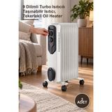 Yenilig 2 Adet Yağlı Radyatör Soba – 9 Dilimli Turbo Isıtıcılı Taşınabilir Isıtıcı, Tekerlekli Oil Heater