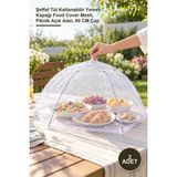 Yenilig 2 Adet Yemek Koruma Şemsiyesi – Şeffaf Tül Katlanabilir Yemek Kapağı Food Cover Mesh, Piknik Açık Alan, 60 cm Çap