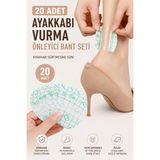 Yenilig 20 Adet Ayakkabı Vurma Önleyici Bant Seti | Topuk Koruyucu Jel Bant | Şeffaf Ayakkabı Vurmasını Önleyici Ped