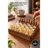 Yenilig 3 Adet Ahşap Satranç Takımı – Vernikli Taşlı Manyetik Tasarım, Katlanabilir Kutulu Masa Oyunu 17.5 cm Magnetic Chess
