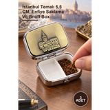 Yenilig 3 Adet Enfiye Kutusu – Istanbul Temalı 5,5 Cm, Enfiye Saklama ve Snuff Box