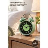 Yenilig 3 Adet Fosforlu Metal Çalar Saat – Fosforlu Kadran, Ikiz Çan Alarm, Pilli Masa Saati, Gece Işıklı Retro Alarm Clock