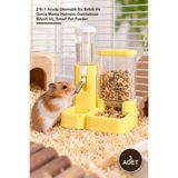 Yenilig 3 Adet Hamster Mama ve Su Kabı – 2'si 1 Arada Otomatik Su Sebili ve Geniş Mama Haznesi, Damlatmaz Bilyeli Uç, Small Pet Feeder
