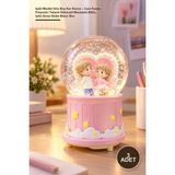 Yenilig 3 Adet Işıklı Müzikli Orta Boy Kar Küresi – Cam Fanus, Polyester Tabanlı Dekoratif Masaüstü Biblo, Işıklı Snow Globe Music Box