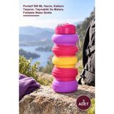 Yenilig 3 Adet Katlanabilir Silikon Su Şişesi – Portatif 500 ml Hacim, Katlanır Tasarım, Taşınabilir Su Matara, Foldable Water Bottle