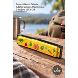 Yenilig 3 Adet Metal Mızıka – Desenli Metal Gövde, Ağızlık Çalgısı, Harmonica, Cep Boy 13X3 cm
