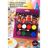 Yenilig 3 Adet Palyaço Yüz Boyama Seti – Fırçalı 8 Renk Makyaj Boyası, Çocuk ve Yetişkin Için Face Paint
