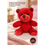 Yenilig 3 Adet Peluş Oyuncak Ayıcık – Kırmızı, Yumuşak Peluş Kumaş, 25 cm Boyunda, Çocuk Hediye ve Dekor, Teddy Bear