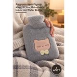 Yenilig 3 Adet Peluş Sıcak Su Torbası – Papyonlu Kedi Figürlü, Mavi, 1 Litre, Rahatlatıcı Isıtıcı Hot Water Bottle