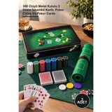 Yenilig 3 Adet Profesyonel Poker Seti – 300 Chipli Metal Kutulu 2 Deste Iskambil Kartlı, Poker Chips ve Poker Cards