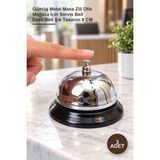 Yenilig 3 Adet Resepsiyon Zili – Gümüş Metal Masa Zili Ofis Mağaza Için Servis Bell Desk Bell Şık Tasarım 8 cm