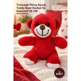 Yenilig 3 Adet Sevimli Kırmızı Peluş Oyuncak Ayı – Yumuşak Peluş Ayıcık, Teddy Bear Hediye ve Dekoratif 25 cm