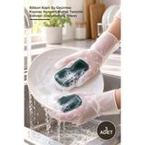 Yenilig 3 Adet Silikon Bulaşık Yıkama Eldiveni – Silikon Kaplı Su Geçirmez Kaymaz Süngerli Mutfak Temizlik Eldiveni (Dishwashing Glove)