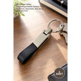 Yenilig 3 Adet Siyah Deri Metal Anahtarlık – Deri Metal Halka, Kişiselleştirilebilir Hediye, Günlük Kullanım, Keychain, Key Ring