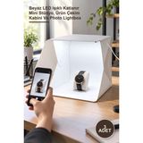Yenilig 3 Adet Ürün Fotoğraf Çekim Çadırı – Beyaz LED Işıklı Katlanır Mini Stüdyo, Ürün Çekim Kabini ve Photo Lightbox