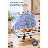 Yenilig 4 Adet Ahşap Gemi ALK3453 – Dekoratif Maket Gemi, Masaüstü Süsleme, Ahşap Model, Boat Ship, 24X23 cm