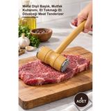 Yenilig 4 Adet Ahşap Saplı Et Dövme Çekici – Metal Dişli Başlık, Mutfak Kullanımı, Et Tokmağı Et Döveceği Meat Tenderizer