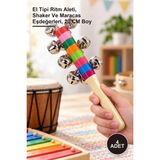 Yenilig 4 Adet Ahşap Zilli Marakas – El Tipi Ritm Aleti, Shaker ve Maracas Eşdeğerleri, 20 cm Boy