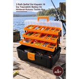 Yenilig 4 Adet Balıkçı Takım Çantası – 3 Raflı Şeffaf Üst Kapaklı 16 Inç Taşınabilir Balıkçı ve Hırdavat Kutusu Tackle Box