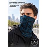 Yenilig 4 Adet Bandana Ağız Maskesi – Çoklu Kafatası Desenli Siyah Mavi, Likralı Kumaş, Yıkanabilir, Yetişkin ve Çocuk Face Mask