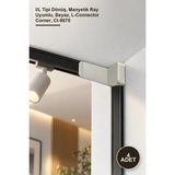 Yenilig 4 Adet CT-9875B Duvar Dönüş Bağlantısı – I/l Tipi Dönüş, Manyetik Ray Uyumlu, Beyaz, L-Connector Corner, CT-9875