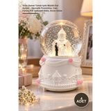 Yenilig 4 Adet Gelin Damat Temalı Işıklı Müzikli Kar Küresi – Otomatik Püskürtme, Cam Fanus, Pilli Dekoratif Biblo, Snow Globe