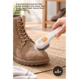 Yenilig 4 Adet Hazneli Temizlik Fırçası – Ergonomik Tutma Saplı Bot Süet Nubuk Ayakkabı Fırçası Beyaz, Shoe Brush, Suede Brush, Nubuck Brush