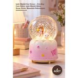 Yenilig 4 Adet Işıklı Müzikli Kar Küresi – Orta Boy Cam Dekor, Işıklı Müzikli Biblo, Snow Globe, Masaüstü Dekorasyon