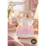 Yenilig 4 Adet Işıklı Müzikli Orta Boy Kar Küresi – Cam Fanus ve Polyester Gövde, Dekoratif Masa ve Raf Biblo, Snow Globe
