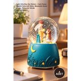Yenilig 4 Adet Işıklı Orta Boy Kar Küresi – Cam Fanus Müzikli Dekoratif Biblo, Masaüstü Snow Globe, Polyester Gövde