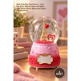 Yenilig 4 Adet Işıklı Orta Boy Kar Küresi – Cam Kar Küre, Müzikli Dekoratif Biblo, Işıklı Snow Globe, Masaüstü Dekor