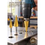 Yenilig 4 Adet Kademeli Matkap Ucu – Hss Sac Delme Panç Seti, Kademeli Uçlar, Step Drill, Metal Delme Için