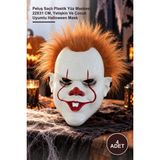 Yenilig 4 Adet Korkutucu Joker Maske – Peluş Saçlı Plastik Yüz Maskesi 22X31 Cm, Yetişkin ve Çocuk Uyumlu Halloween Mask