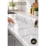 Yenilig 4 Adet Mermer Desenli Yapışkanlı Tezgah Folyosu – Kendinden Yapışkanlı Mutfak Tezgah Kaplama, Suya ve Yağa Dayanıklı, 60 cm x 5 M Counter Film Self-Adhesive