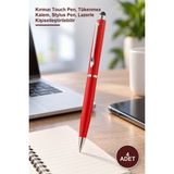 Yenilig 4 Adet Metal Dokunmatik Kalem – Kırmızı Touch Pen, Tükenmez Kalem, Stylus Pen, Lazerle Kişiselleştirilebilir