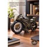 Yenilig 4 Adet Motosiklet Tasarımlı Masa Saati – Dekoratif Dayanıklı Malzeme, Tekerlek Kadranlı Motorbike Desk Clock, Ofis ve Ev Hediyelik