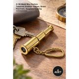 Yenilig 4 Adet Pirinç Dürbünlü Anahtarlık – 8 cm Metal Mini Dürbün Tasarımlı Anahtar Halkası, Brass Keychain, Spyglass Keyring