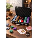 Yenilig 4 Adet Poker Seti – Deri Çantalı 200 Poker Chip ve 2 Iskambil Kağıdı Içeren Kart Oyunu, Casino Game, Poker Chips