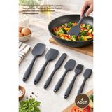Yenilig 4 Adet Silikon Spatula ve Fırça Seti – Dikişsiz Silikon Kaplama, Çelik Çekirdek, Kaymaz Sap, Yapışmaz Pişirme Kapları Uyumlu, Silicone Spatula Brush
