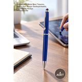 Yenilig 4 Adet Touchpen Tükenmez Kalem – Dokunmatik Metal Mavi Tasarım, Stylus Pen, Kişiye Özelleştirilebilir, Promosyon Hediye