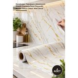 Yenilig 4 Adet Vinil Beyaz Mermer Desenli Duvar Sticker – Kendinden Yapışkanlı Alüminyum Plastik Kaplama Suya Dayanıklı Mutfak Banyo Dekor Wall Decal