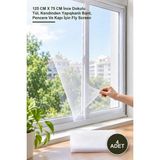 Yenilig 4 Adet Yapışkanlı Tek Kanat Sineklik – 125 cm x 75 cm Ince Dokulu Tül, Kendinden Yapışkanlı Bant, Pencere ve Kapı Için Fly Screen - 125 x 75 cm