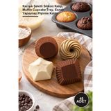 Yenilig 48 Adet Muffin Kek Kalıbı – Karışık Şekilli Silikon Kalıp, Muffin Cupcake Tray, Esnek Yapışmaz Pişirme Kalıbı
