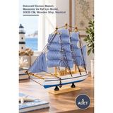 Yenilig 5 Adet Ahşap Gemi – Dekoratif Denizci Maketi, Masaüstü ve Raf Için Model, 30X28 Cm, Wooden Ship, Nautical - 30 x 28 cm
