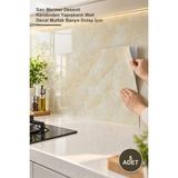 Yenilig 5 Adet Alüminyum Plastik Duvar Stickerı – Sarı Mermer Desenli Kendinden Yapışkanlı Wall Decal Mutfak Banyo Dolap Için