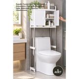 Yenilig 5 Adet Banyo Düzenleyici Raf Dolabı – Kapaklı Tuvalet Üstü Raf, Kompakt Düzenleyici, Plastik ve Paslanmaz Çelik, Bathroom Organizer