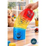 Yenilig 5 Adet Baskılı Stres Yayı Oyuncak – Esnek Plastik Spring Toy, Çizgi Karakter Desenli, Parlak Renkli, Komik Yüzlü Çocuk Oyuncağı